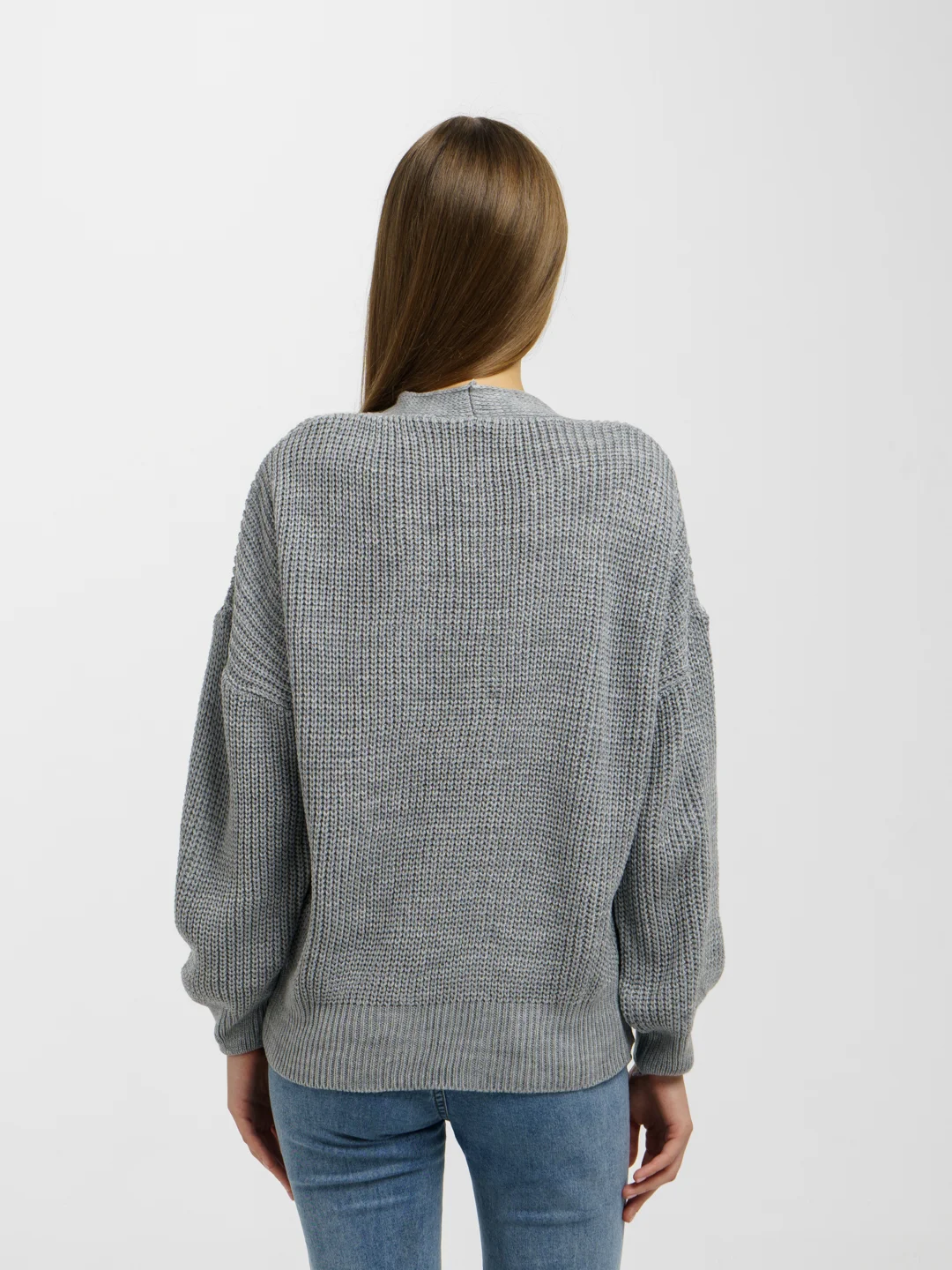 Серый кардиган женский oversize