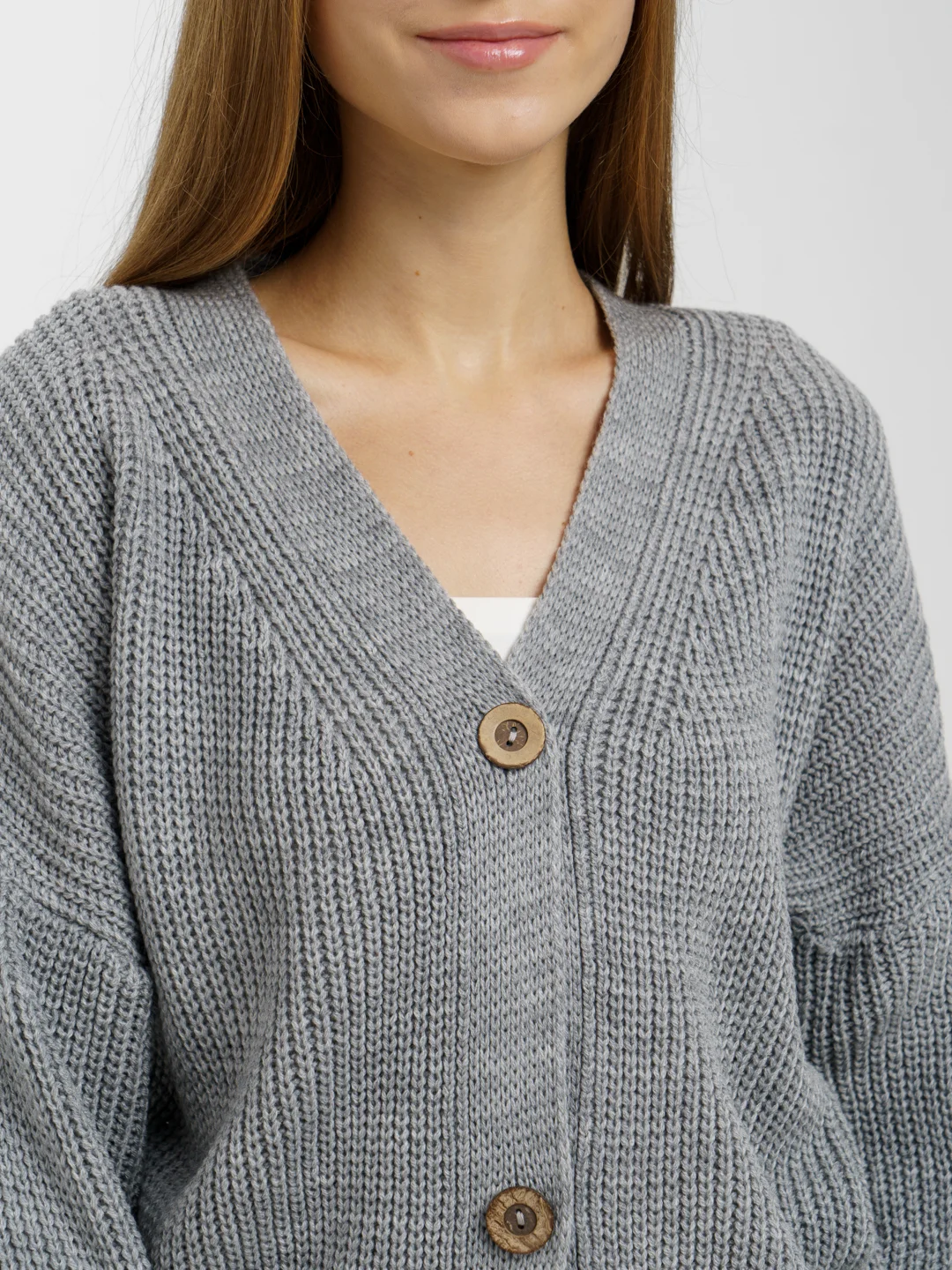 Серый кардиган женский oversize