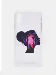 Фуксия чехол Apple iPhone X / Xs прозрачный силиконовый с рисунком