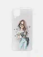 Бежевый чехол Huawei P40 Lite, Хуавей П40 Лайт прозрачный силиконовый с рисунком