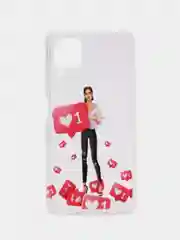 Розовый чехол Huawei P40 Lite, Хуавей П40 Лайт прозрачный силиконовый с рисунком