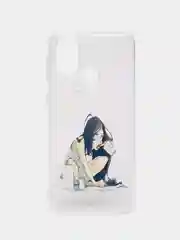 Оливковый чехол Samsung Galaxy M21 / M30s, Галакси М21 / М30с прозрачный силиконовый с рисунком