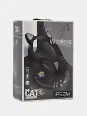 Черный детские беспроводные наушники "Cat Ear", c кошачьими светящимися ушками
