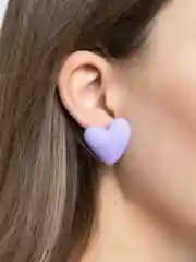 Лавандовый комплект сережек: цепь, сердце