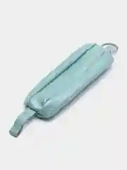 Голубой ключница кожаная