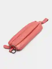 Кораллово-розовый ключница кожаная