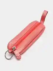 Кораллово-розовый ключница кожаная
