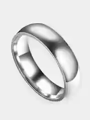 Серебряный кольцо обручальное, стальное, унисекс, 6 мм