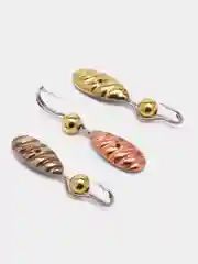 Набор мормышек зимних, с прижимом для мотыля Mustad, 3 штуки, мормышка зимняя