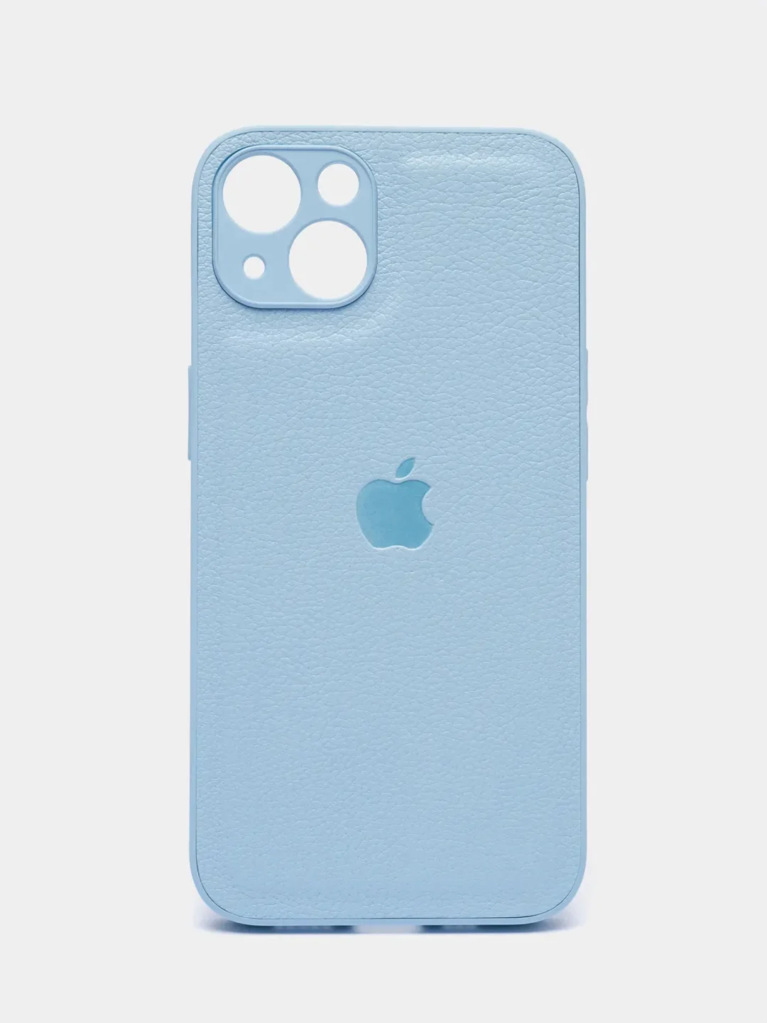 Голубой чехол на айфон iPhone 11, 12, 13, 14, 15, XR, Pro, Pro Max. Кожаный