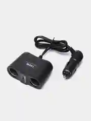 Многофункциональный разветвитель прикуривателя, 2 входа + 1 USB, с проводом 12v/24v