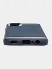 Темно-синий чехол Samsung A02S, имитация вставок под карбон