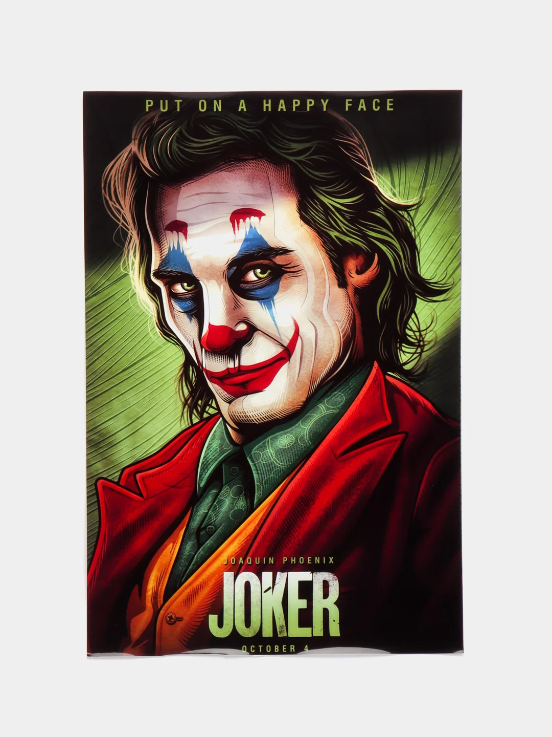 Красный постер "Джокер", размер 40 х 60 см