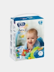 Подгузники для детей Aura Baby, 3 / M, 4-9 кг, 60 штук