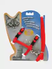 Красный шлейка с поводком для кошек, универсальная, регулируемая