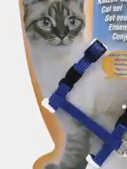 Синий шлейка с поводком для кошек, универсальная, регулируемая