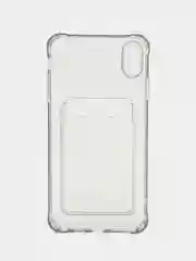 Серый чехол для iPhone 7/8 Plus/XR/11/12/13/Pro/Pro Max, силиконовый, с карманом для карт