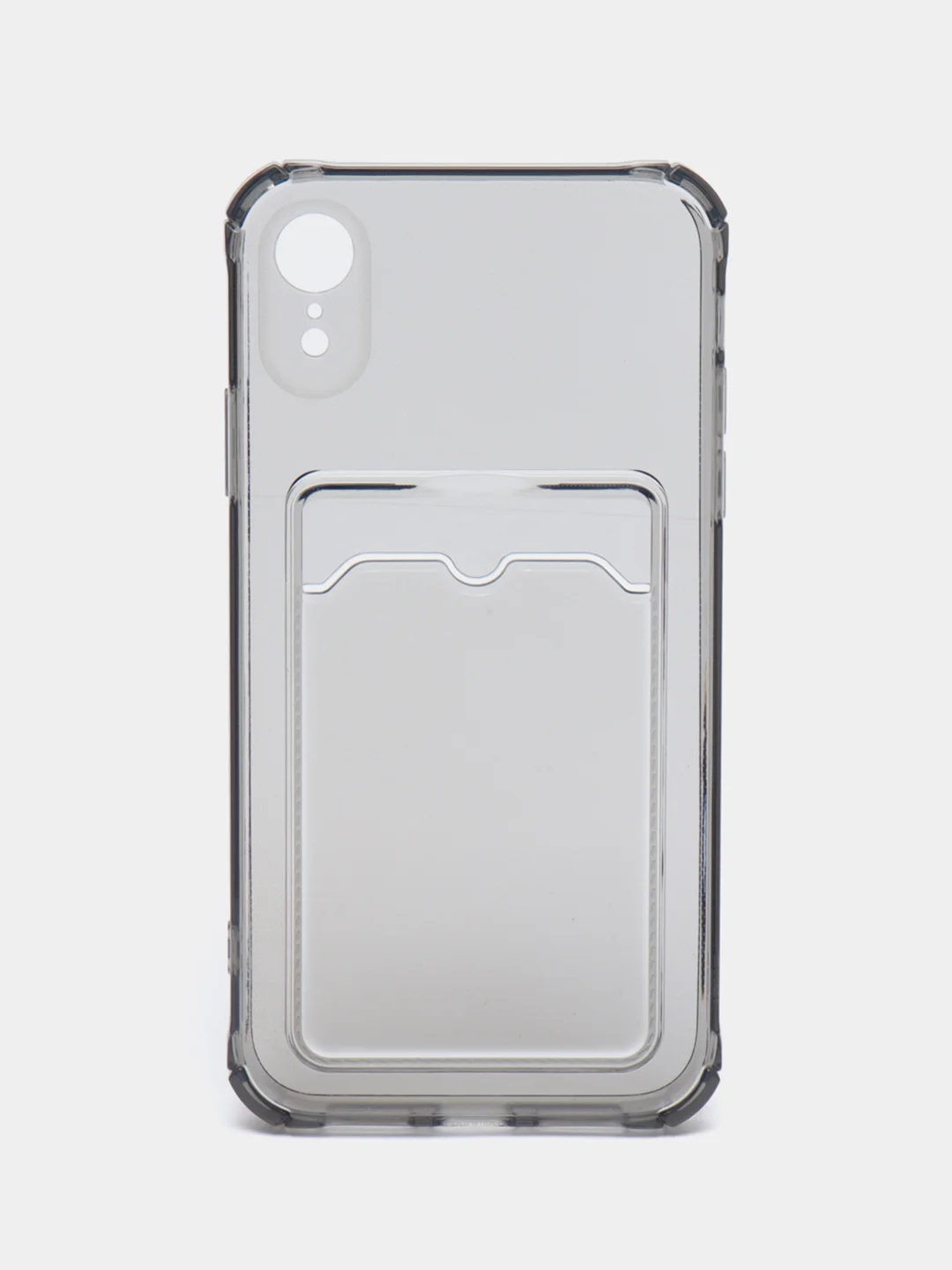 Серый чехол для iPhone 7/8 Plus/XR/11/12/13/Pro/Pro Max, силиконовый, с карманом для карт