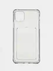 Серый чехол для iPhone 7/8 Plus/XR/11/12/13/Pro/Pro Max, силиконовый, с карманом для карт