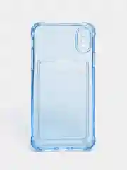 Голубой чехол для iPhone 7/8 Plus/XR/11/12/13/Pro/Pro Max, силиконовый, с карманом для карт