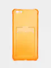 Оранжевый чехол для iPhone 7/8 Plus/XR/11/12/13/Pro/Pro Max, силиконовый, с карманом для карт