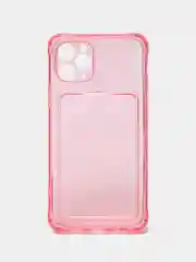 Розовый чехол для iPhone 7/8 Plus/XR/11/12/13/Pro/Pro Max, силиконовый, с карманом для карт
