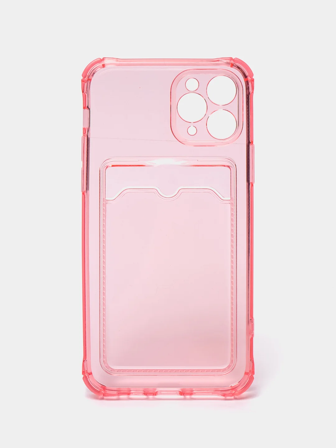Розовый чехол для iPhone 7/8 Plus/XR/11/12/13/Pro/Pro Max, силиконовый, с карманом для карт