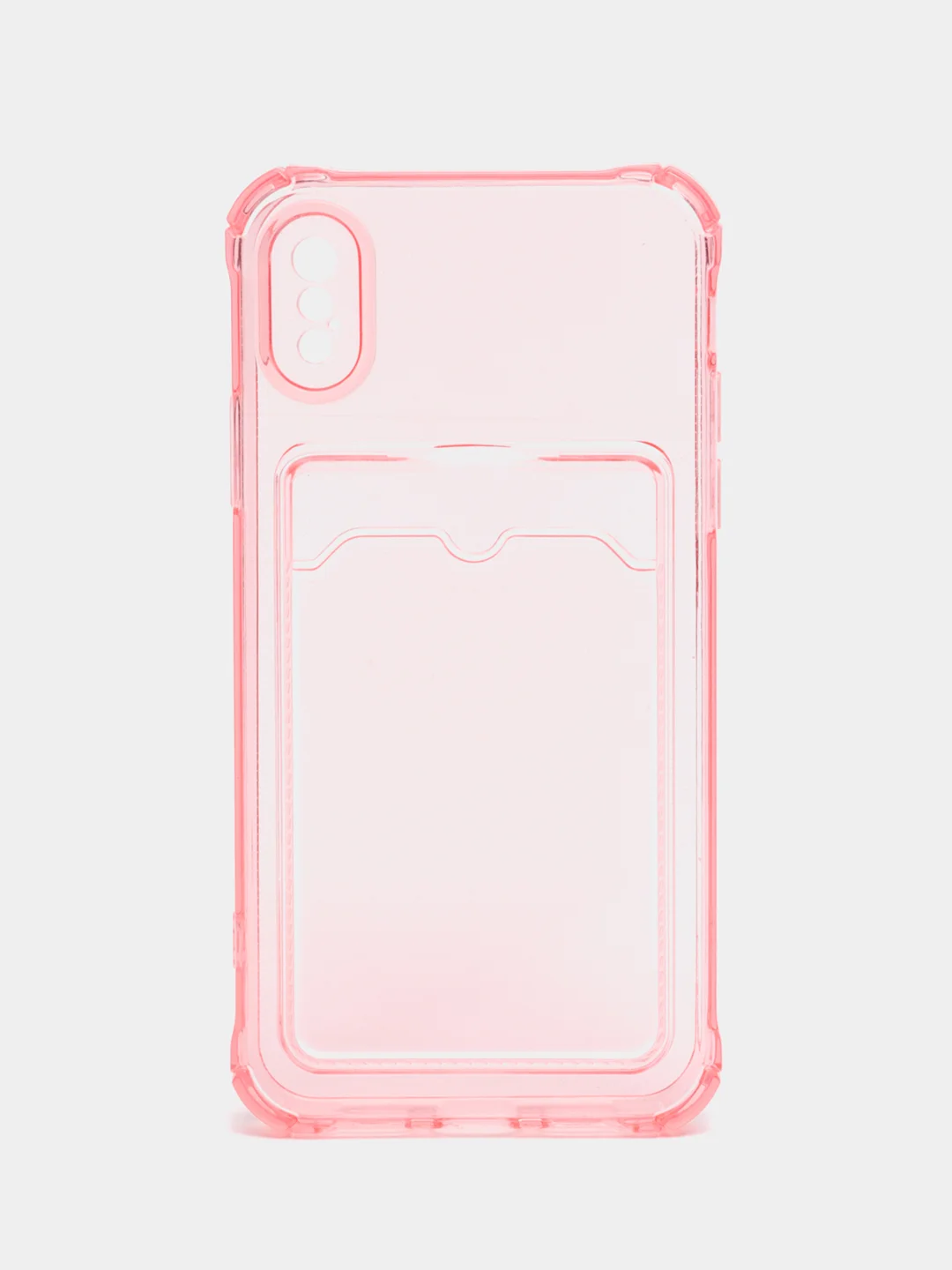 Розовый чехол для iPhone 7/8 Plus/XR/11/12/13/Pro/Pro Max, силиконовый, с карманом для карт