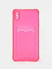 Красный чехол для iPhone 7/8 Plus/XR/11/12/13/Pro/Pro Max, силиконовый, с карманом для карт