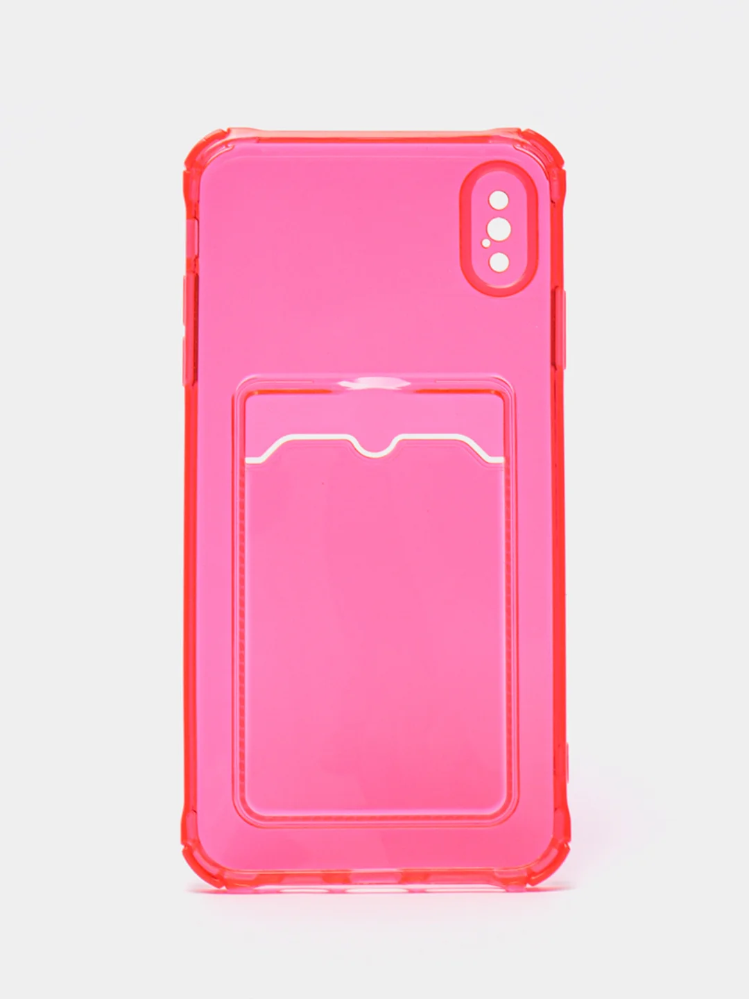 Красный чехол для iPhone 7/8 Plus/XR/11/12/13/Pro/Pro Max, силиконовый, с карманом для карт