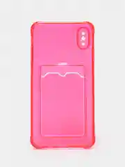 Красный чехол для iPhone 7/8 Plus/XR/11/12/13/Pro/Pro Max, силиконовый, с карманом для карт