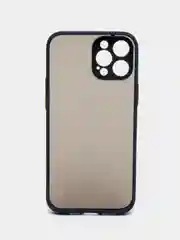 Темно-синий матовый чехол на айфон 11, 12, 13, 14, Pro, 11 Pro Max, 12 Pro Max с цветными кнопками