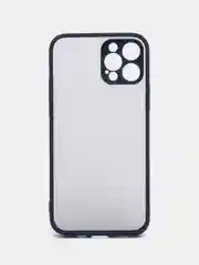 Темно-синий матовый чехол на айфон 11, 12, 13, 14, Pro, 11 Pro Max, 12 Pro Max с цветными кнопками
