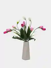 Искусственные цветы. Крокусы (трехцветный букет). Высота: 39 см. D цветка: 5*2 см