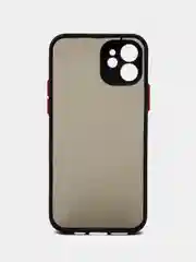 Черный матовый чехол на айфон 11, 12, 13, 14, Pro, 11 Pro Max, 12 Pro Max с цветными кнопками