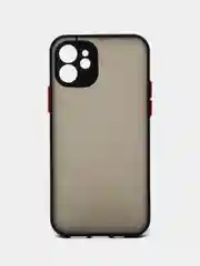 Черный матовый чехол на айфон 11, 12, 13, 14, Pro, 11 Pro Max, 12 Pro Max с цветными кнопками