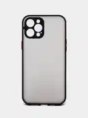 Черный матовый чехол на айфон 11, 12, 13, 14, Pro, 11 Pro Max, 12 Pro Max с цветными кнопками