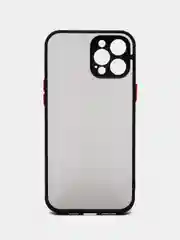 Черный матовый чехол на айфон 11, 12, 13, 14, Pro, 11 Pro Max, 12 Pro Max с цветными кнопками