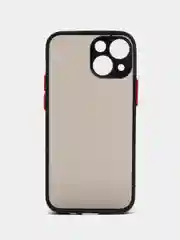 Черный матовый чехол на айфон 11, 12, 13, 14, Pro, 11 Pro Max, 12 Pro Max с цветными кнопками