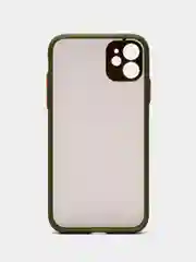 Зеленый матовый чехол на айфон 11, 12, 13, 14, Pro, 11 Pro Max, 12 Pro Max с цветными кнопками