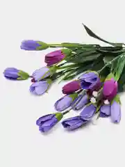 Искусственные цветы. Крокусы ( трехцветный букет). Высота: 39 см. D цветка: 5*2 см