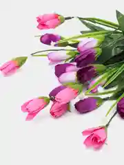 Искусственные цветы. Крокусы ( трехцветный букет). Высота: 39 см. D цветка: 5*2 см