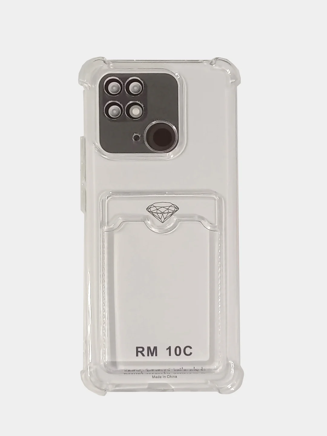 Прозрачный чехол XIAOMI REDMI 10C / POCO C40 карман для пластиковой карты и с защитой камеры