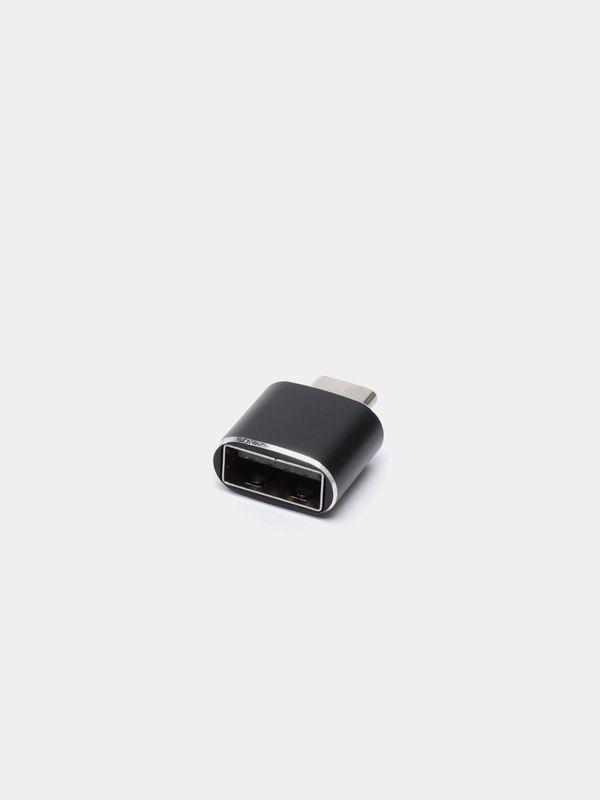 Адаптер Hoco UA5, Type-C - USB, поддержка OTG, металл, черный