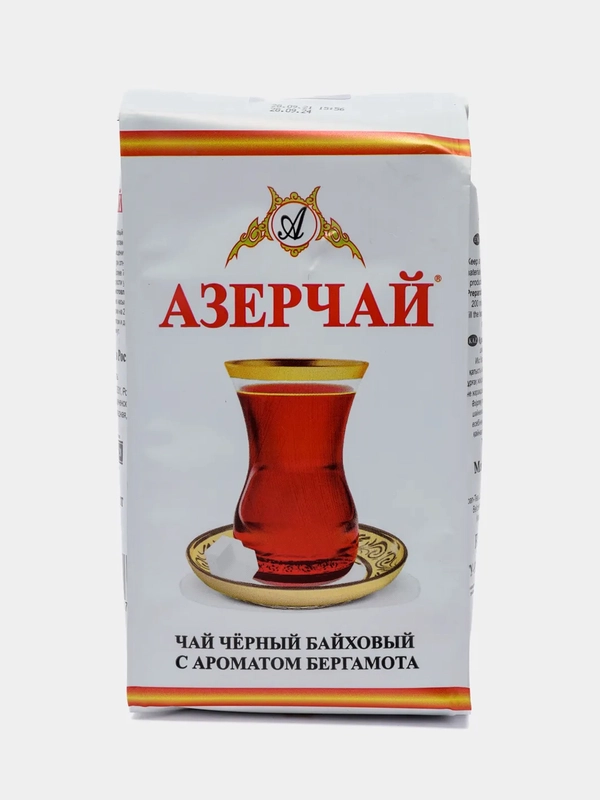 Чай АЗЕРЧАЙ, черный байховый, с ароматом бергамота, листовой, 250 г