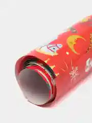 Алый бумага упаковочная новогодняя, 100 х 70 см