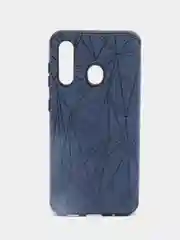 Темно-синий samsung Galaxy A60, Самсунг Галакси А60, чехол силиконовый под кожу "полигоны"