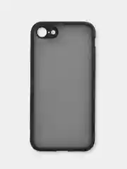 Черный iphone 7 / 8 / SE 2020 чехол матовый с цветными кнопками