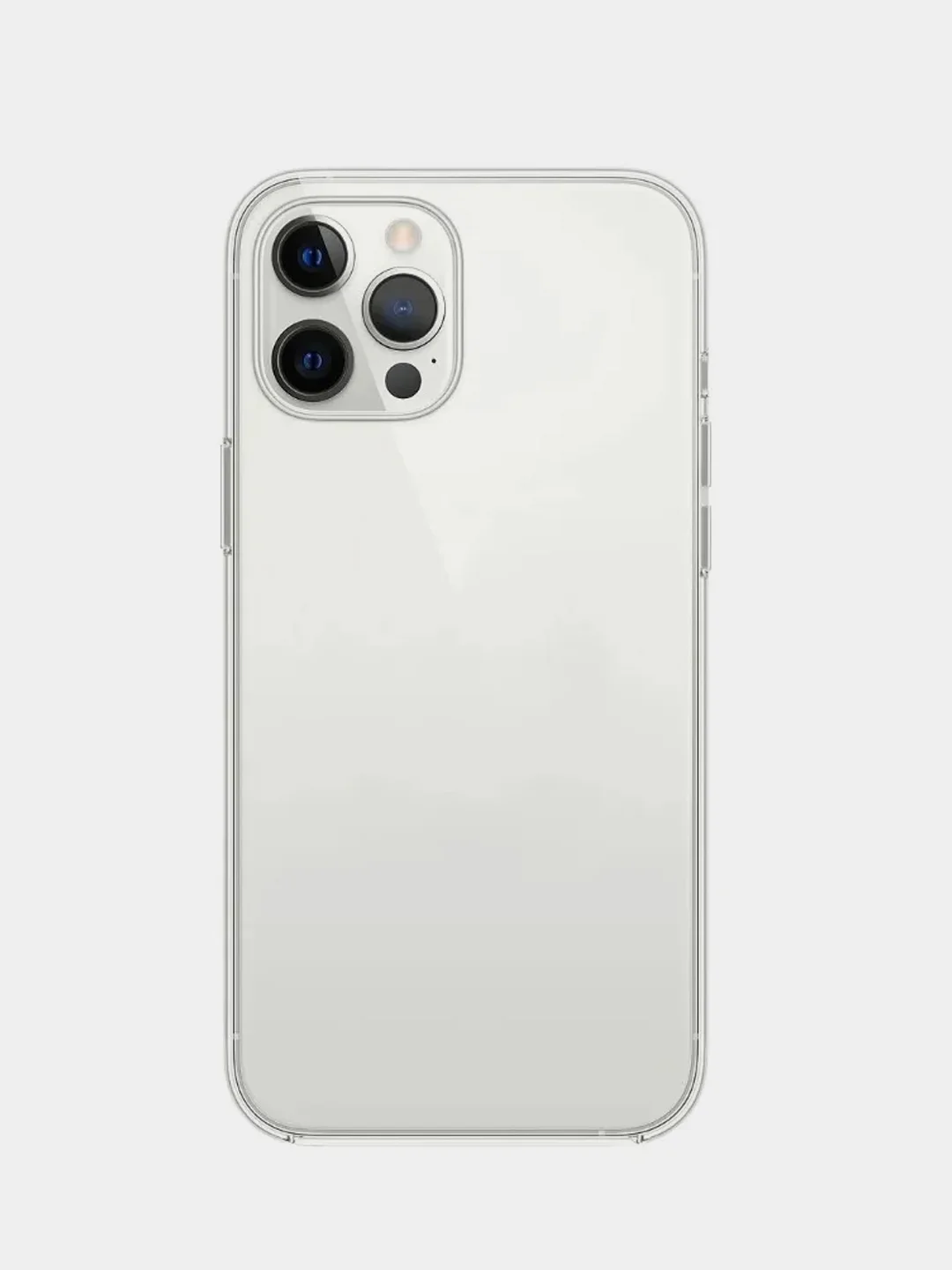 Силиконовый прозрачный чехол с защитой камеры для Apple iPhone 12