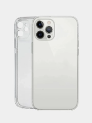 Силиконовый прозрачный чехол с защитой камеры для Apple iPhone 12